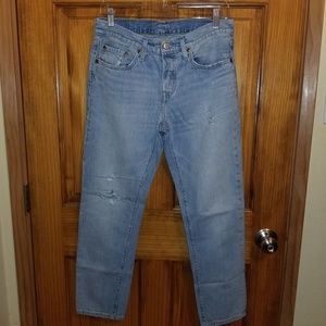 Levi's 501 Tapered Distressed Jeans